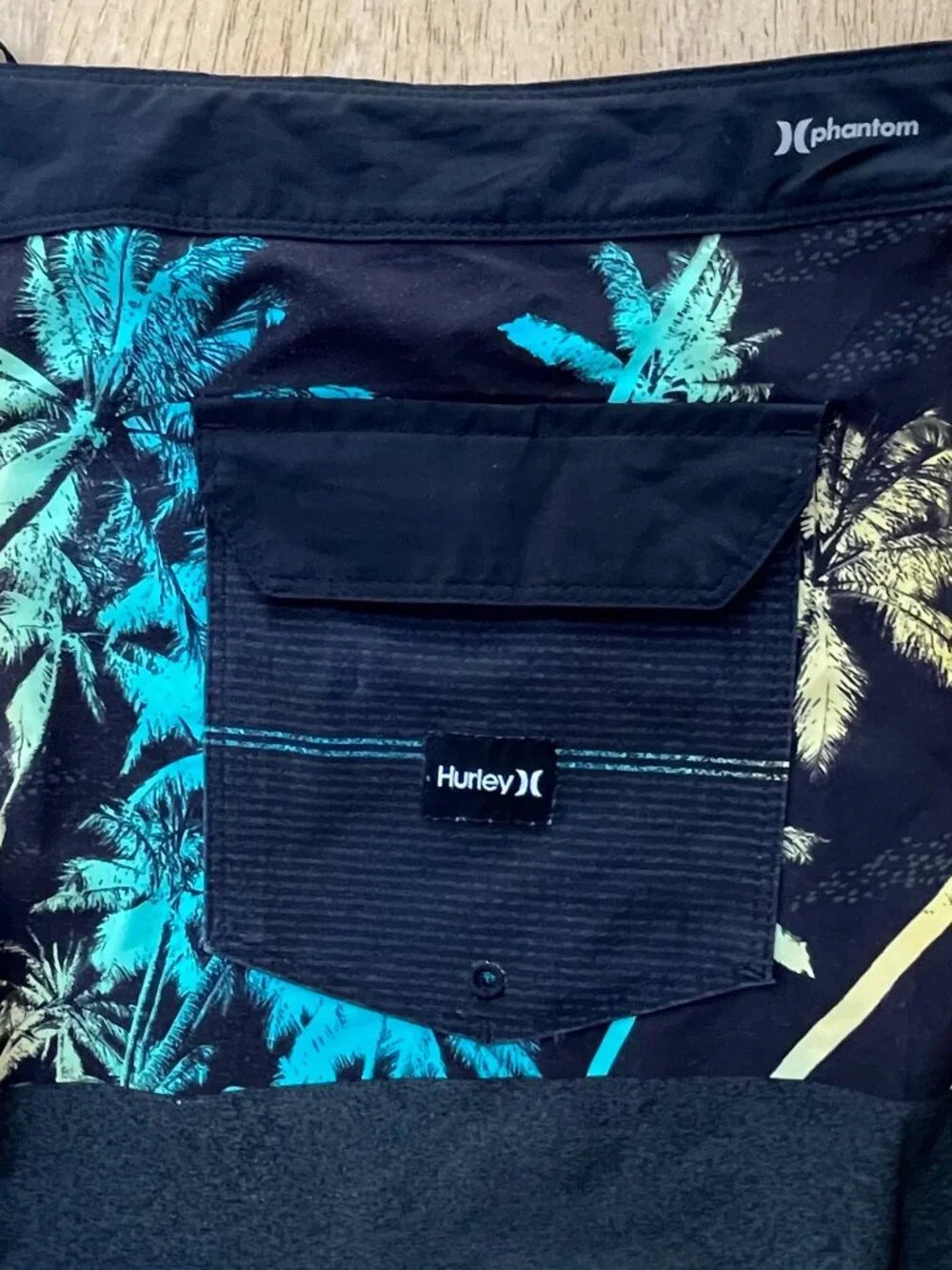 HURLEY PHANTOM TROPICAL PALM TREES BOARD SHORTS Men’s sz 38 Black